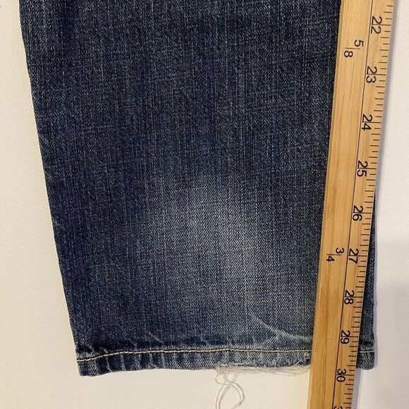Vintage Marc Ecko Slim Fit Jeans Men 32x30 Blue Distressed Stitched Y2K Grunge - Picture 4 of 14